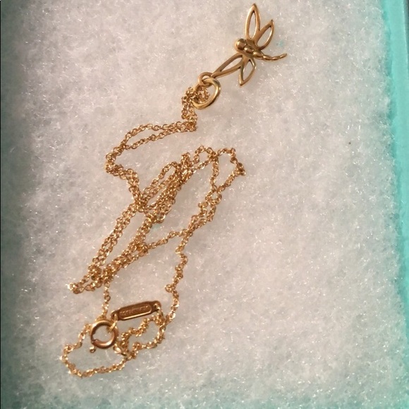 Tiffany&Co dragonfly charm and necklace gold - Picture 7 of 8